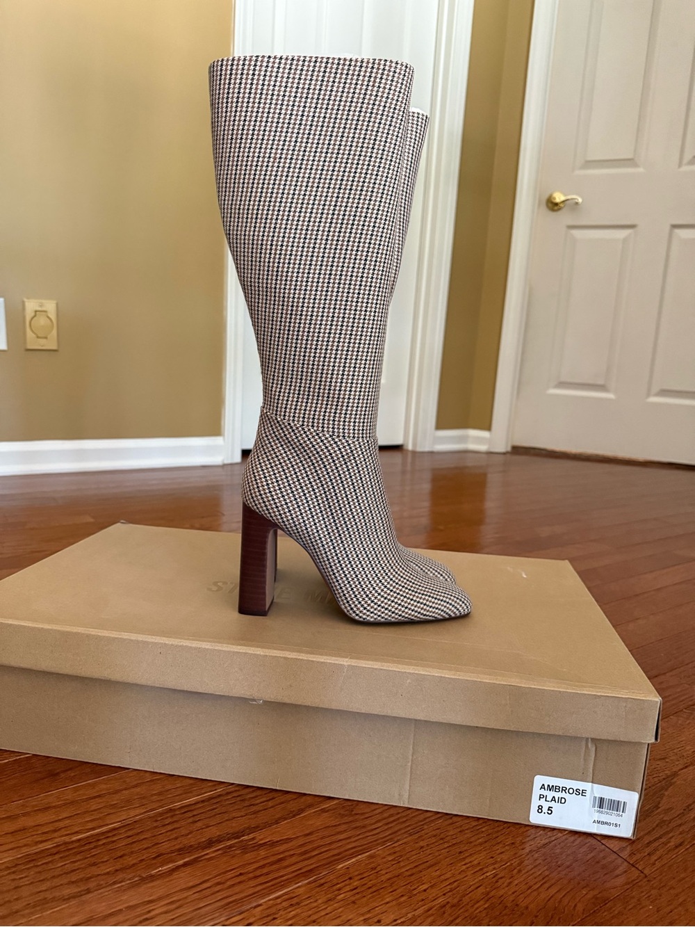 Steve Madden Ambrose Plaid Over-The-Knee Boots in Brown/Black